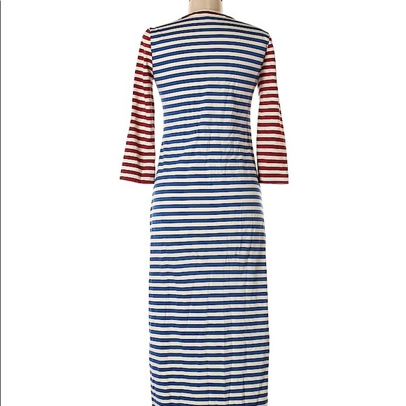 J. Crew Stripped Maxi Casual Dress Nautical - Picture 4 of 8